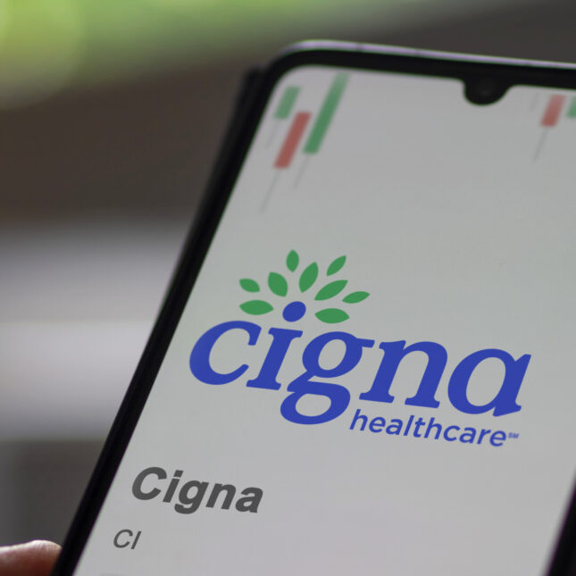 Cigna Healthcare's logo on a phone