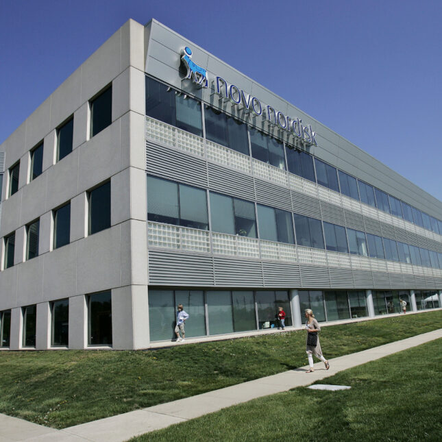 An exterior view of the former North American headquarters of Novo Nordisk.