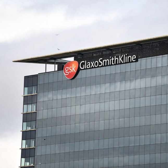 Photograph of Glaxo Smith Kline headquarters in London for a story on multiple myeloma cancer treatment ahead of the 2024 ASCO conference